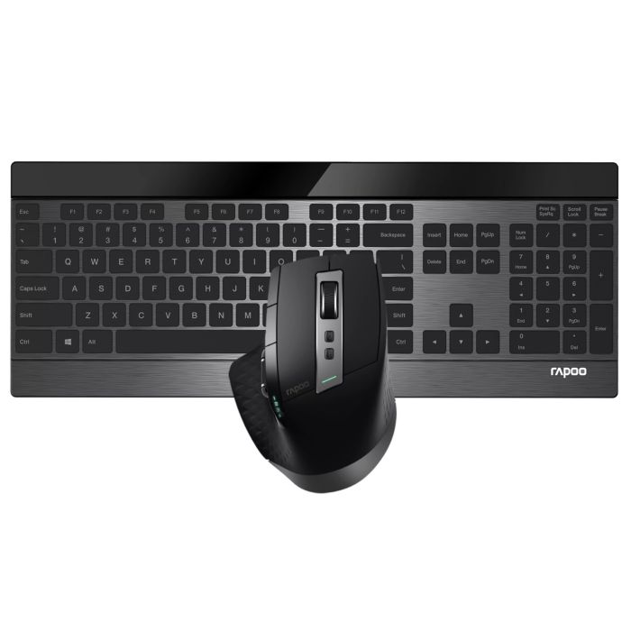 Hama Rapoo "9900M" Wireless ultra-slim Multi-Mode-Deskset, UI, black, QWERTY US (192585)