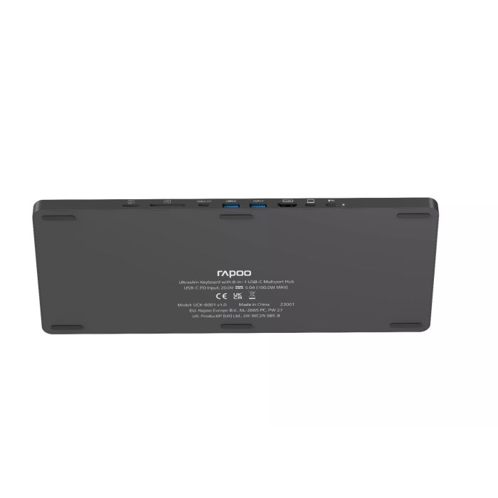 Hama Rapoo Ultraslim Keyboard “UCK-6001“ with 8 in 1 USB-C Multiport Hub, 12360 (221223)