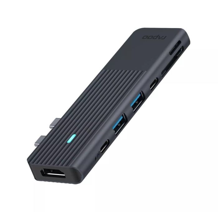 Hama Rapoo "UCM-2003" USB-C Multiport Adapter, 7-in-2, grey(217690)