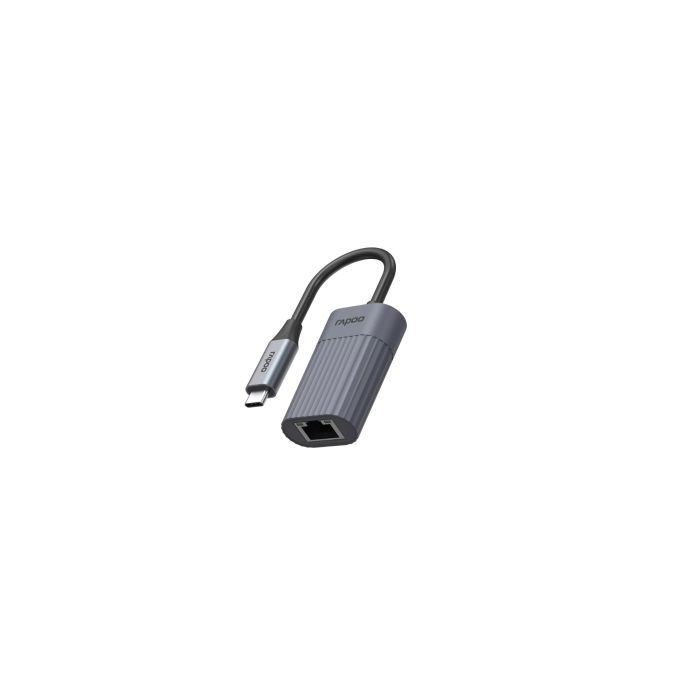 Hama Rapoo "UCA-1016" USB-C Adapter, USB-C to Gigabit LAN,grey 12445 (226495)