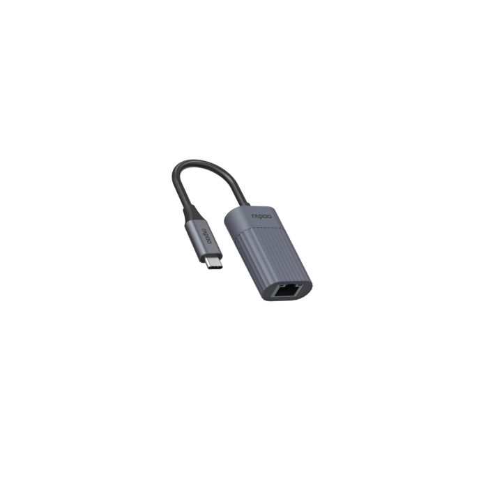 Hama Rapoo "UCA-1016" USB-C Adapter, USB-C to Gigabit LAN,grey 12445 (226495)