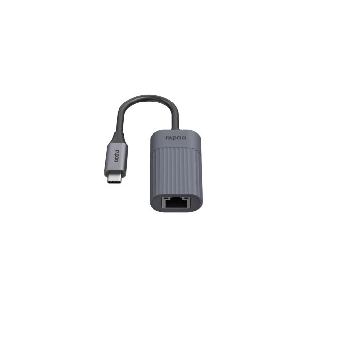 Hama Rapoo "UCA-1016" USB-C Adapter, USB-C to Gigabit LAN,grey 12445 (226495)