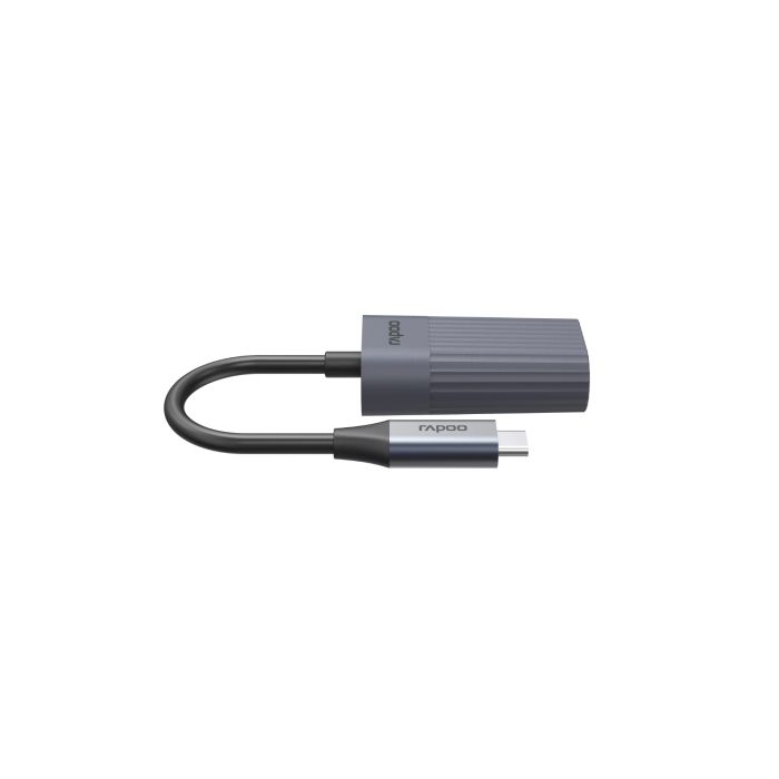 Hama Rapoo "UCA-1016" USB-C Adapter, USB-C to Gigabit LAN,grey 12445 (226495)
