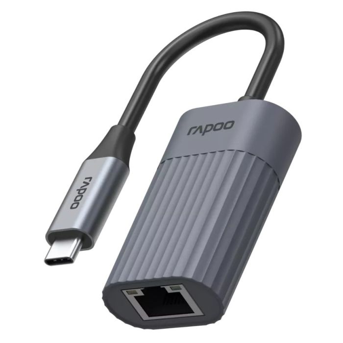 Hama Rapoo "UCA-1016" USB-C Adapter, USB-C to Gigabit LAN,grey 12445 (226495)