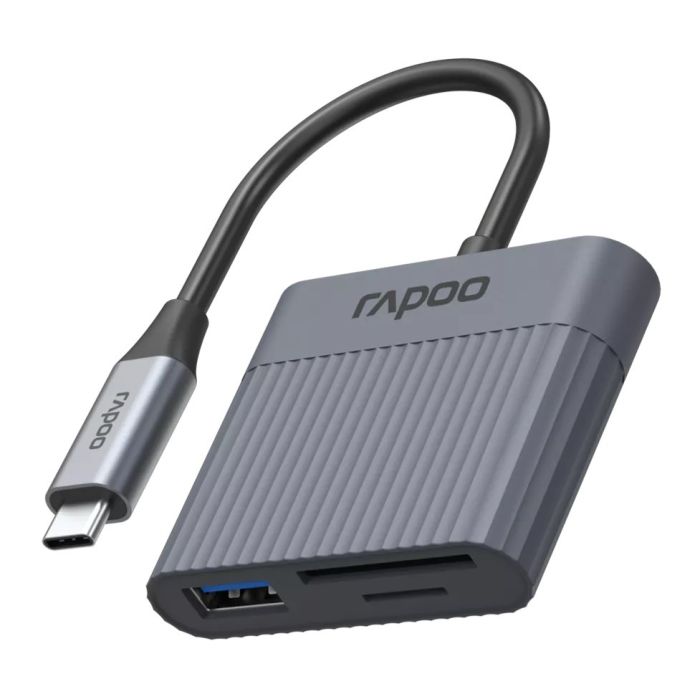Hama Rapoo "UCR-3011" 3-in-1 USB-C Card Reader,grey 12447 (226497)