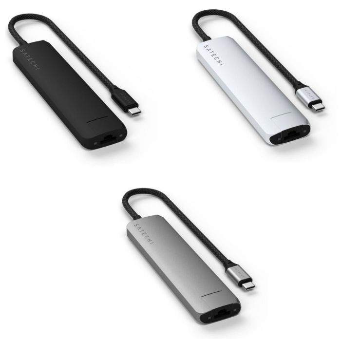 Satechi 7-in-1 USB-C Slim Multiport Adapter with Ethernet, Space Grey / ST-P7SM