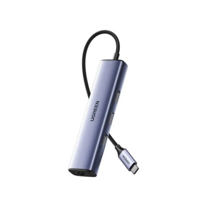 UGREEN USB-C to 3USB3.0 Hub+RJ45 1000 Ethernet Adapter /60600