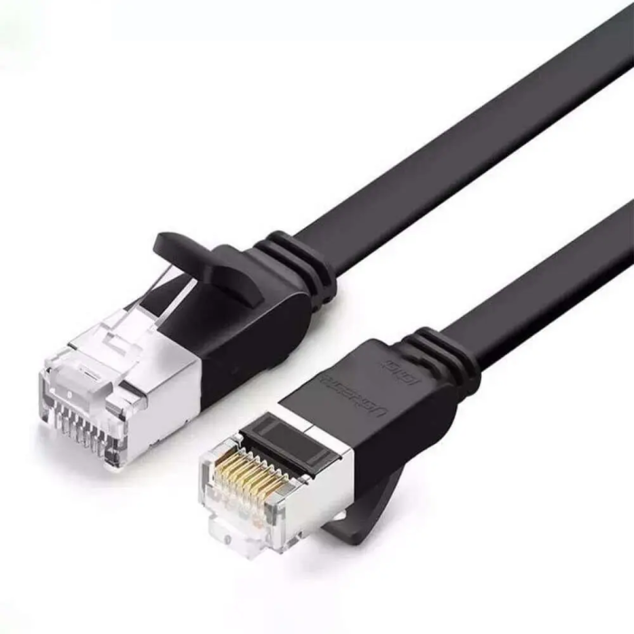 UGREEN Cat 6 U/UTP Pure Copper Ethernet Flat Cable, 2m (Black) /50185