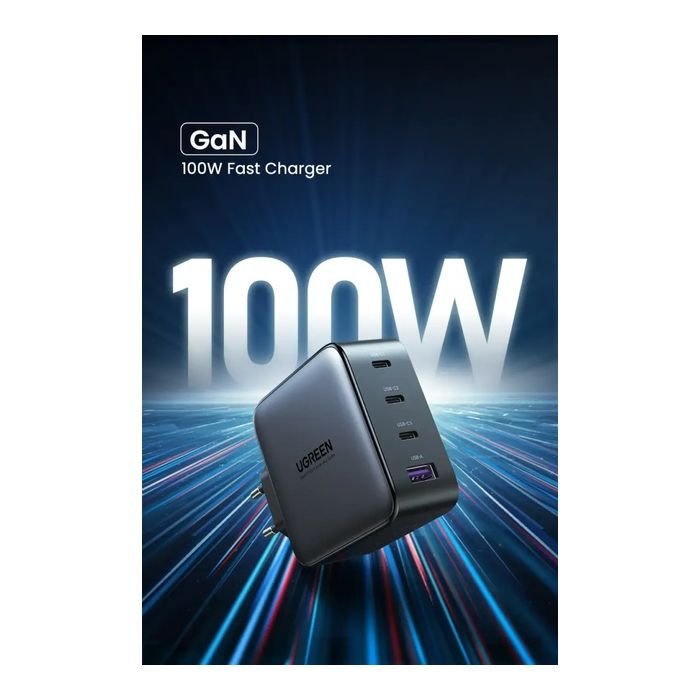 UGREEN 100W GaN Fast Charger 1*USB-A + 3*USB-C with 1.5m Cable (90575)