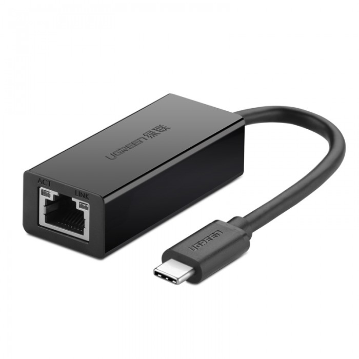UGREEN USB 2.0 Type C 10/100Mbps Ethernet Adapte (Black) 30287