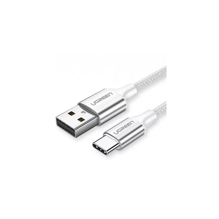 UGREEN USB-A 2.0 to USB-C Braided Cable, 1m, White /60131