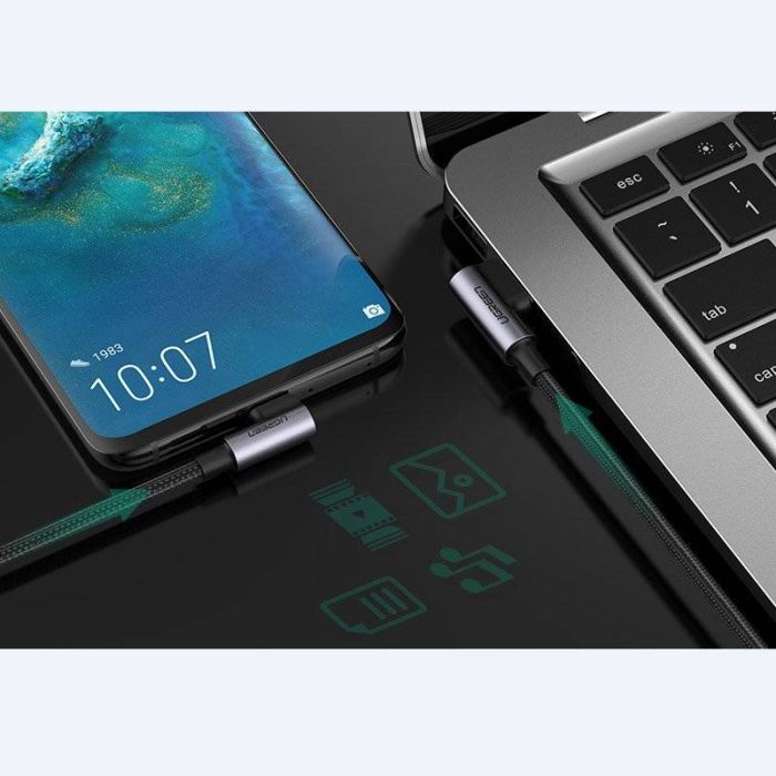 UGREEN Angled USB-C Male To Angled USB 2.0A Male Cable/20856