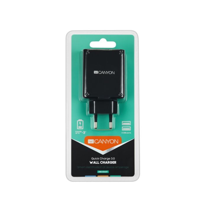 Canyon CNE-CHA07B/2xUSB AC charger Black