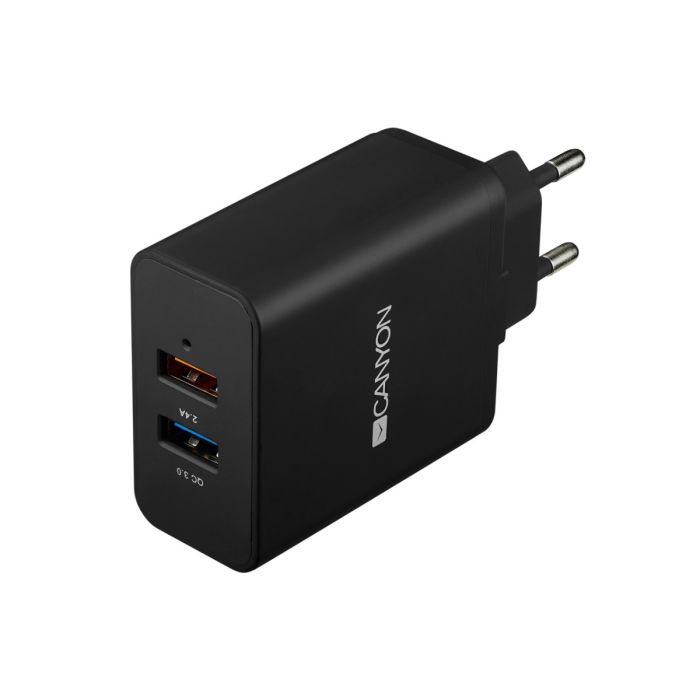 Canyon CNE-CHA07B/2xUSB AC charger Black