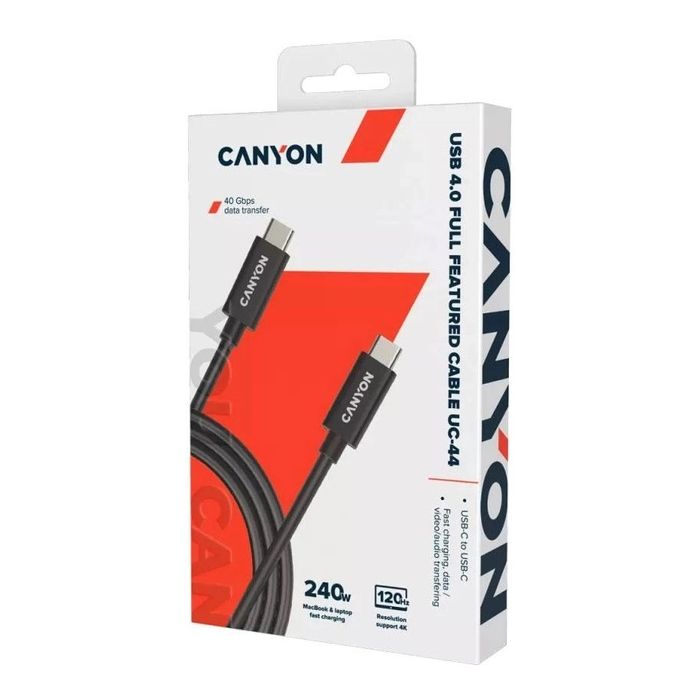 Canyon CNS-USBC44B/TYPE-C cable 40G 1m Blk