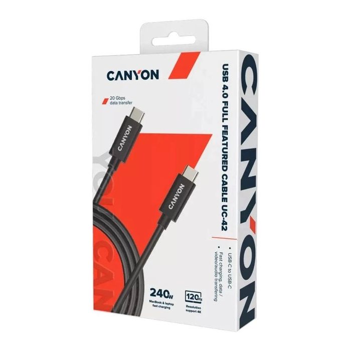 Canyon CNS-USBC42B/TYPE-C cable 40G 2M Blk