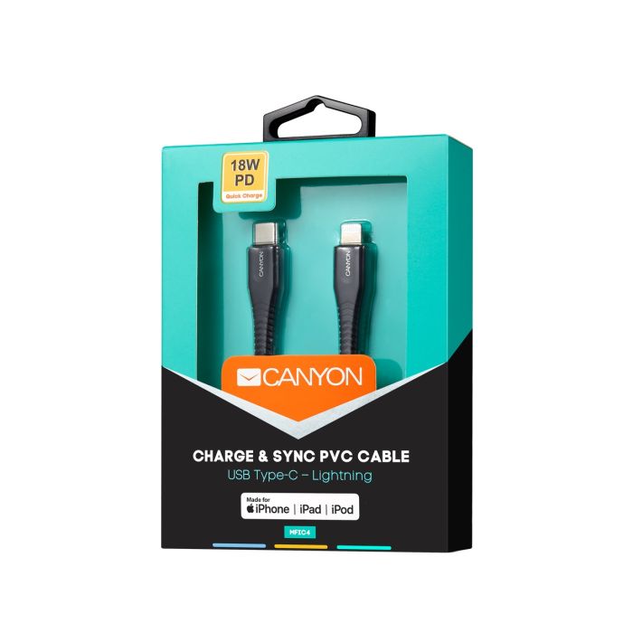 Canyon CNS-MFIC4B/Black USB Type-C - Lightning