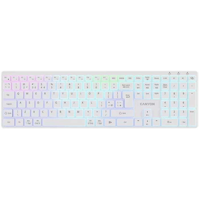 Canyon CNS-HBTK11W/RGB Dual Mode Wireless keyboard White