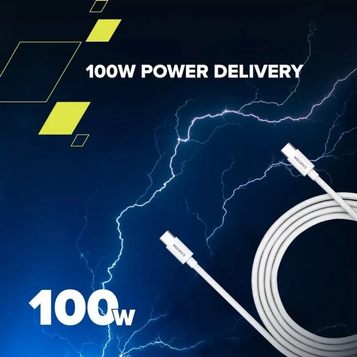 Canyon CND-CC100AB12W/C-C 100W Braided Cable 1.2m White