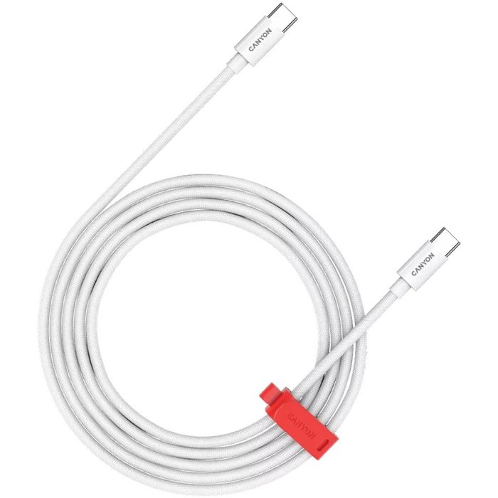 Canyon CND-CC100AB12W/C-C 100W Braided Cable 1.2m White