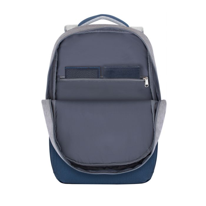 Rivacase 7567 grey/dark blue anti-theft Laptop backpack 17.3" / 6