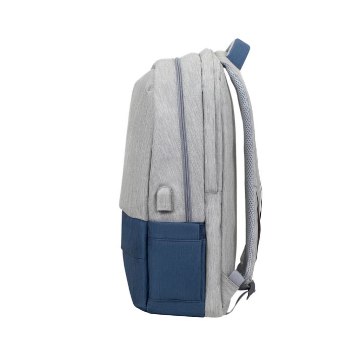 Rivacase 7567 grey/dark blue anti-theft Laptop backpack 17.3" / 6