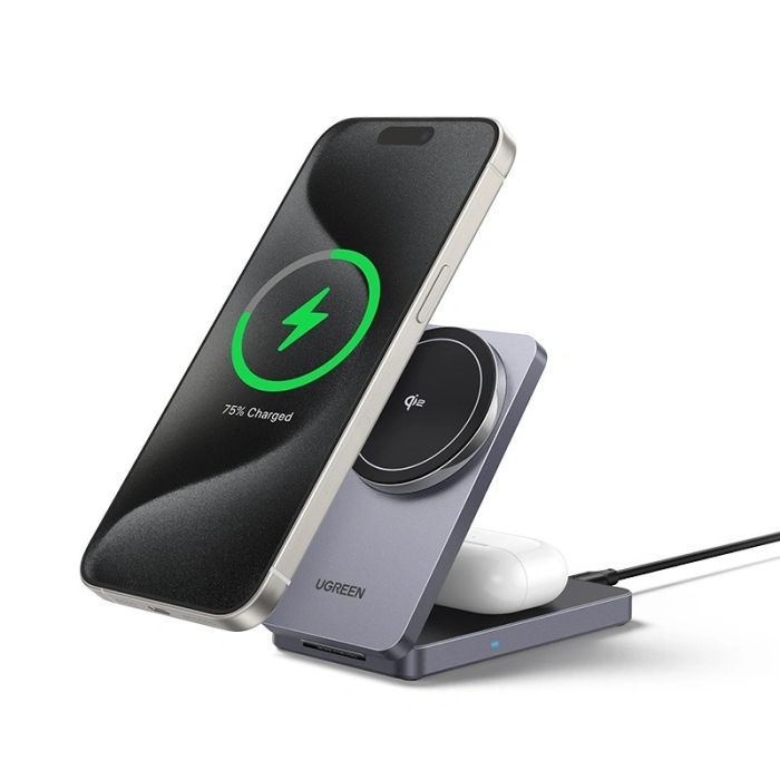 UGREEN 2 in 1, Qi2 Foldable Magnetic Wireless Charger /45023
