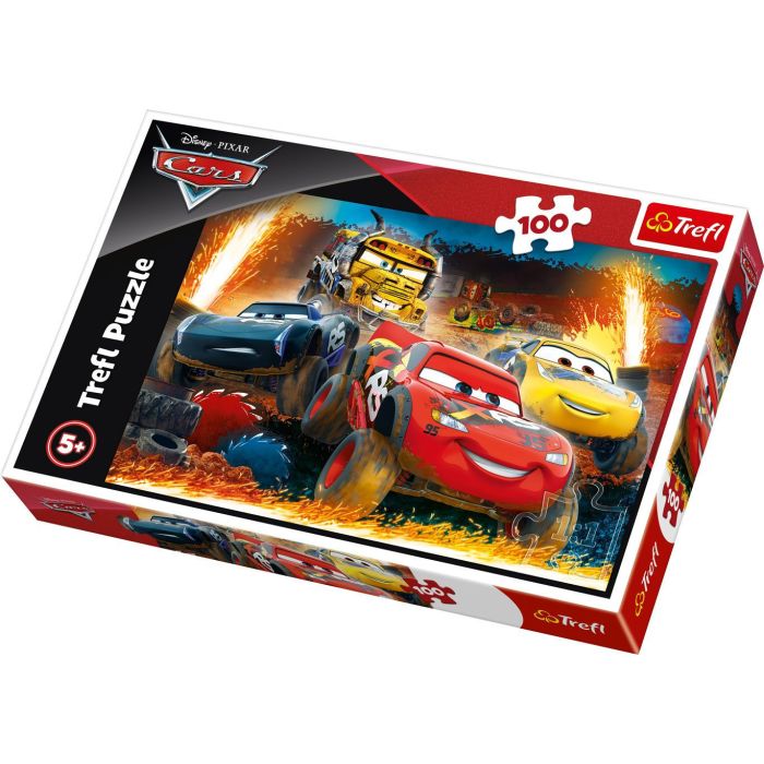 Trefl Puzzles - 100_TR100-CMB 16358 Extreme Race / Disney Cars 3