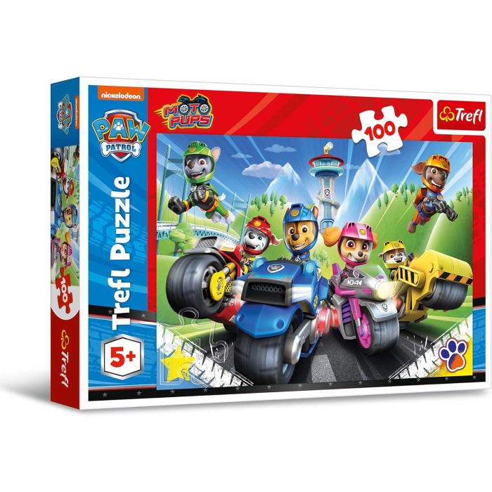 Trefl Puzzles - 100_TR100-CMB 16430 Paw Patrol on Motorbikes
