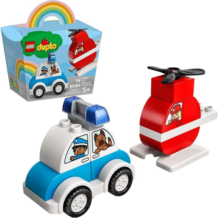 Lego Fire Helicopter & Police Car_10957
