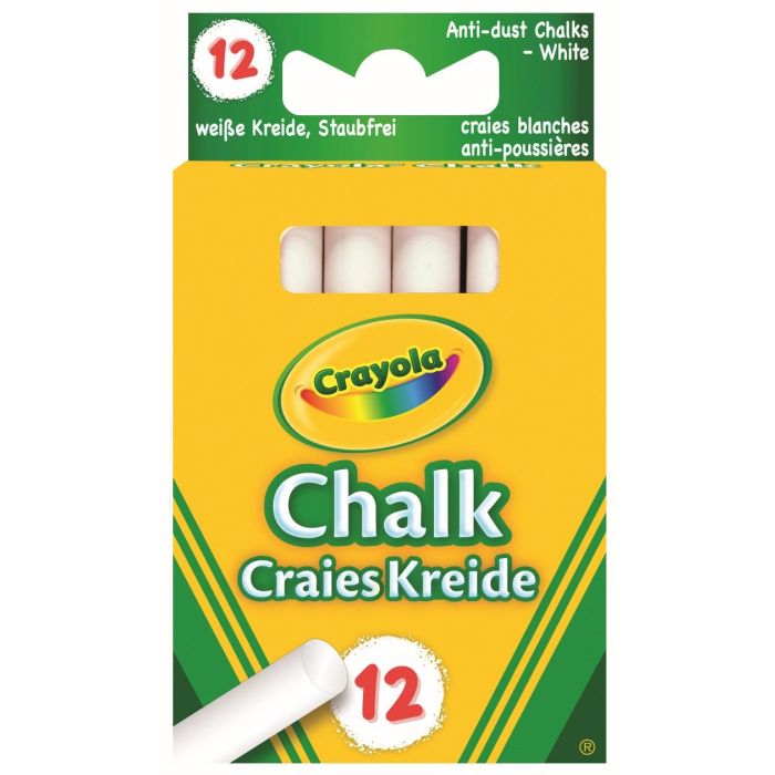 Crayola 12 Anti Dust Chalk - White_01-0280