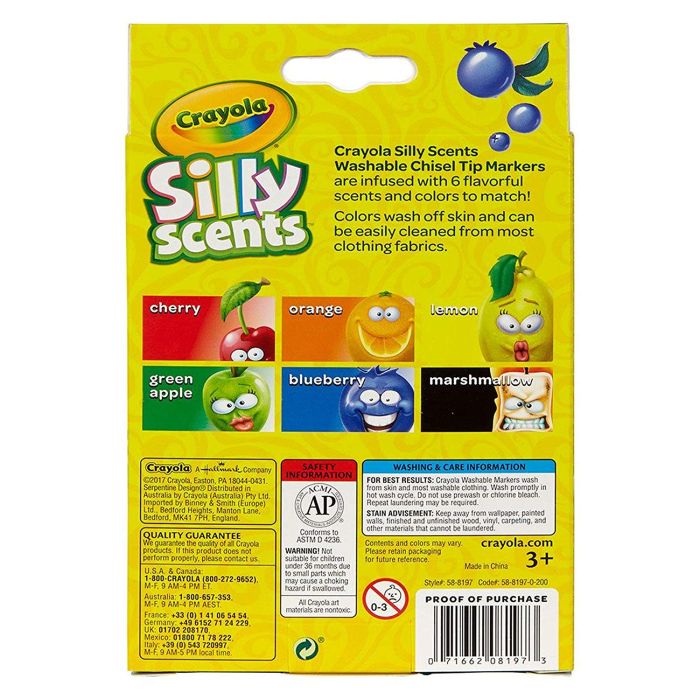 Crayola 6ct BL Chisel Tip Scented Markers_58-8197