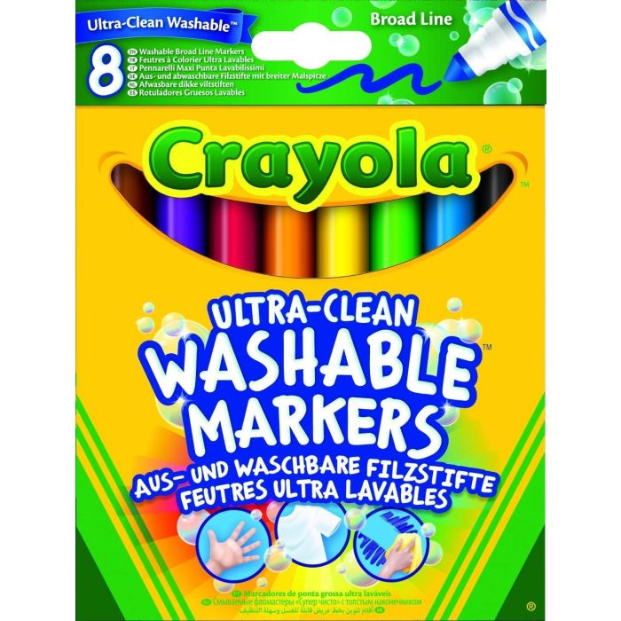 Crayola 8 Ultra Clean Broadline Wash.Mark._58-8328