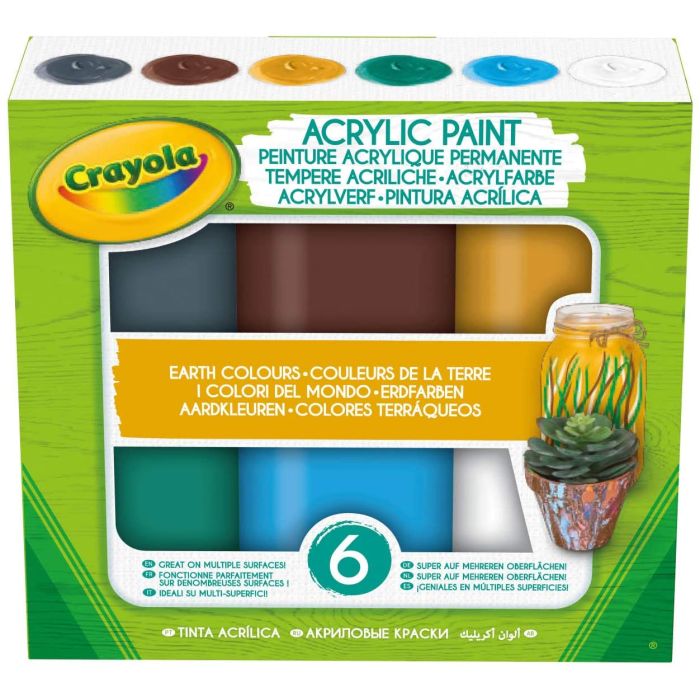 Crayola EU6ct 2oz AcrPaint EartCol_54-4411