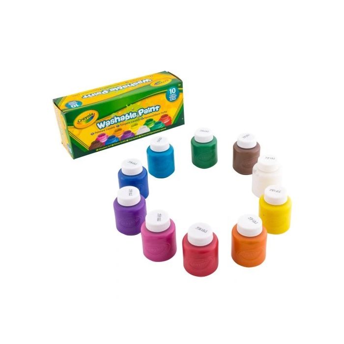 Crayola 10 Washable Paint Bottles 59ml_54-1207