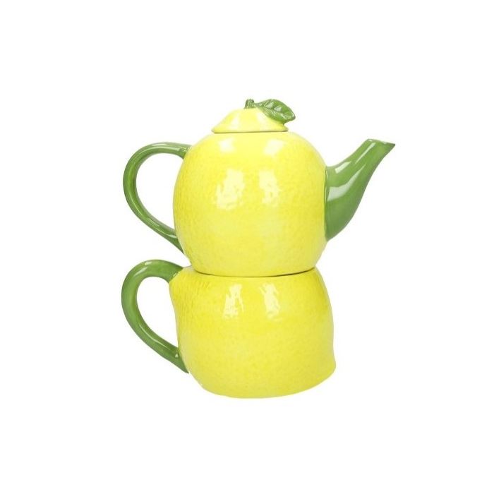 Brandani 51401 Limone dolomite teapot with cup