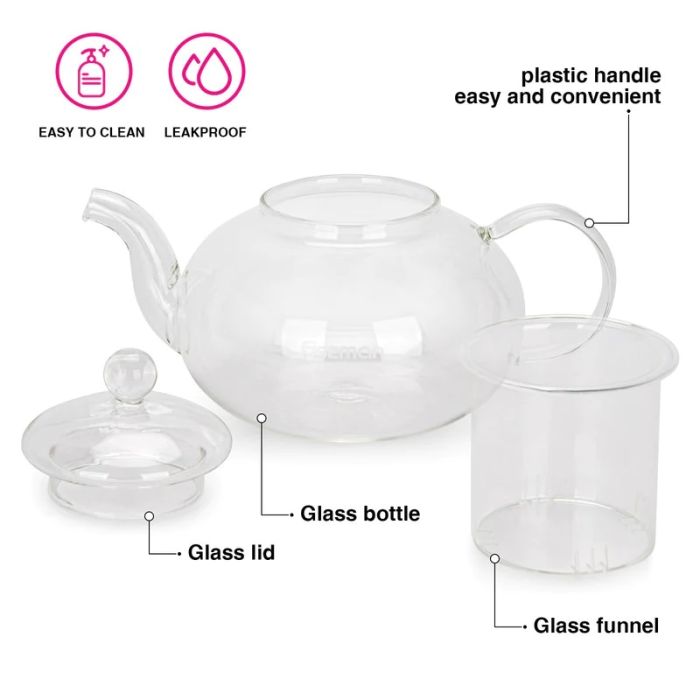Fissman 6477 tea pot with steel infuser 800ml