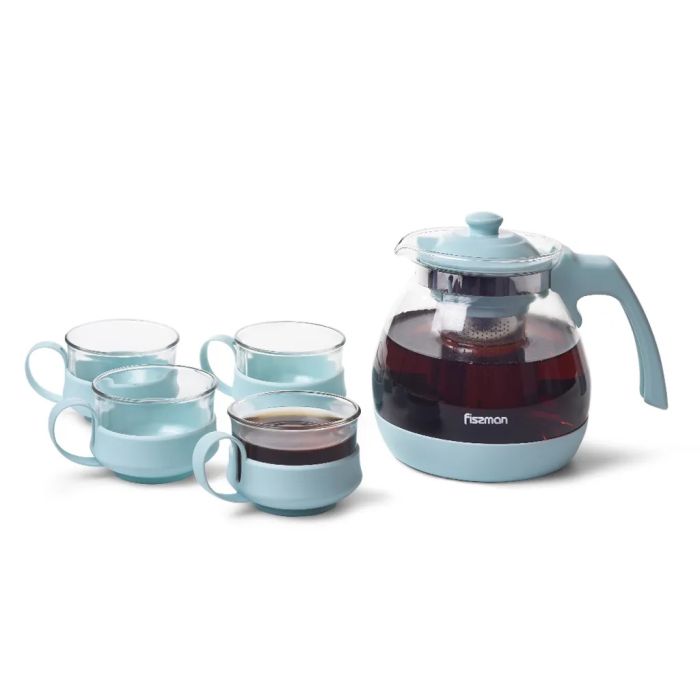 Fissman 6484 tea pot & mugs set 5pcs