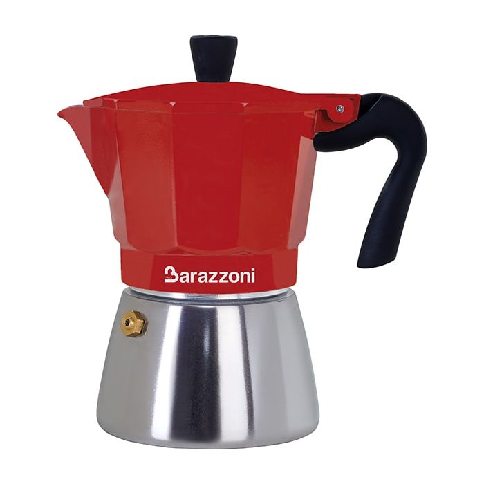 Barazzoni 83000510334 Coffee maker 3 cups, red/inox