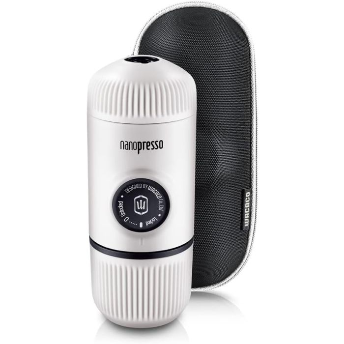 Wacaco Nanopresso Chill White portable coffee machine+Case
