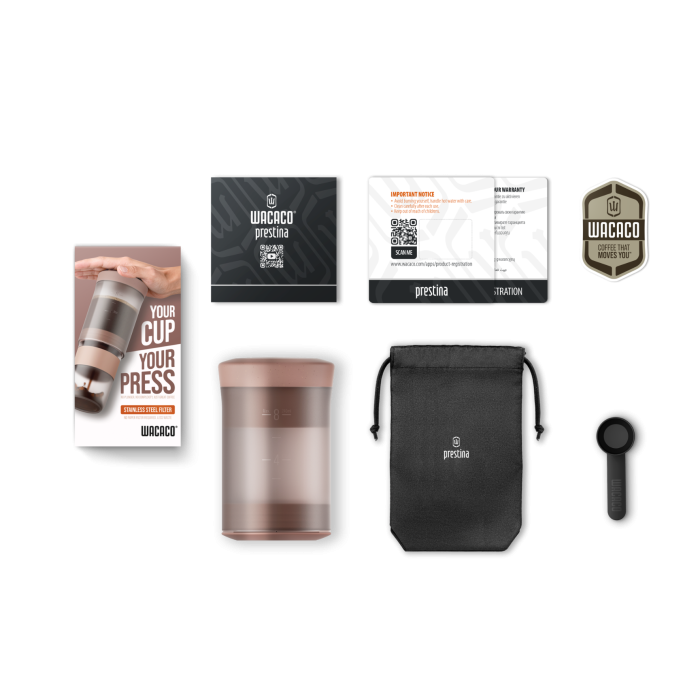 Wacaco Prestina Pink portable coffee maker
