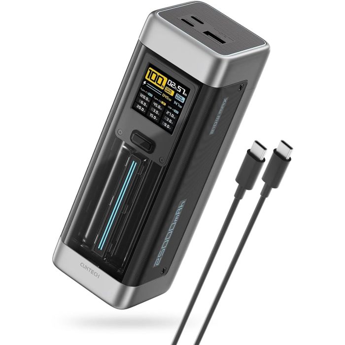 CUKTECH P23 25000mAh Power Bank, 210W, 2*Type-C, 1*USB-A
