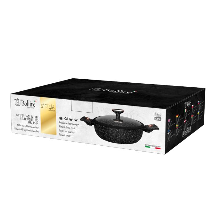 Bollire BR-1514 non-stick casserole with lid 28cm 4l
