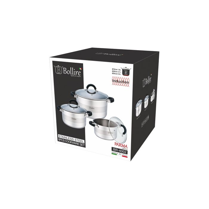 Bollire BR-4002 Straight shape 6 pcs cookware set