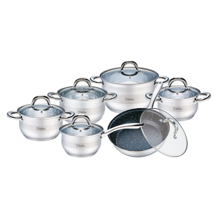 Bollire BR-4004 Belly shape cookware with lid set 6pcs