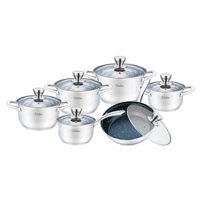 Bollire BR-4006 Belly shape cookware with lid set 6pcs