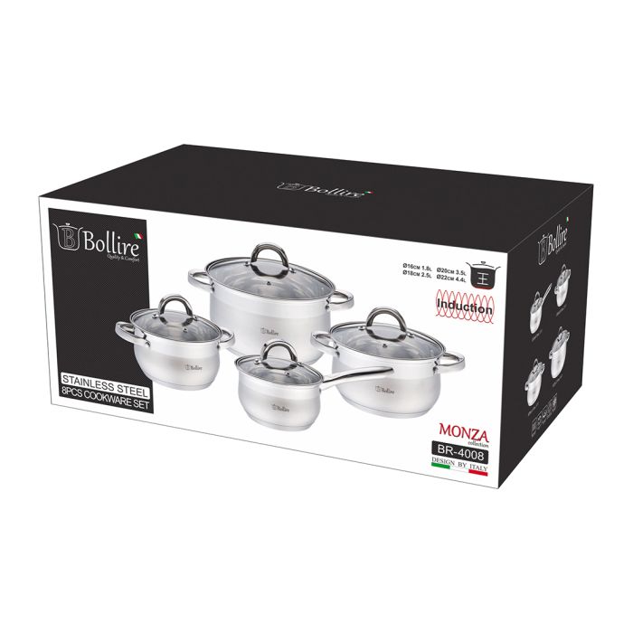 Bollire BR-4008 Belly shape 8 pcs cookware set