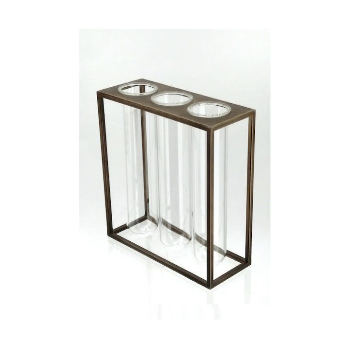 Espiel AFT229 metal/glass vase 22x20cm