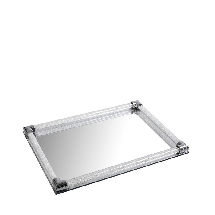 Espiel XAS126 crystal tray with mirror 35x25x4cm