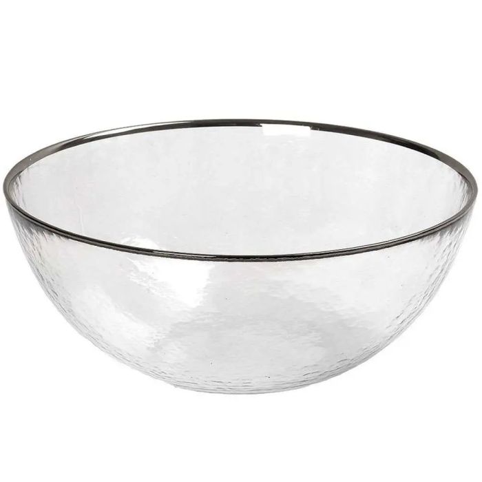 Espiel SUP208K1 glass bowl with silver rim 20.5cm